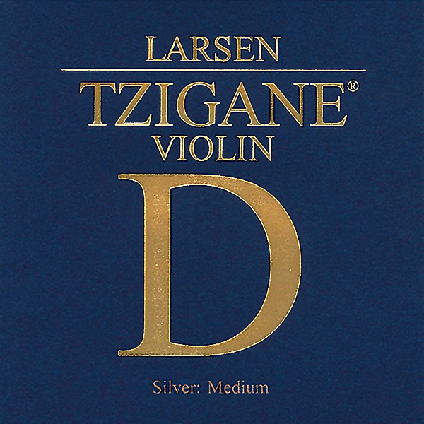 Larsen Strings Tzigane Violin D String 4/4 Size Silver Wound, Medium Gauge, Ball End