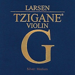 Larsen Strings Tzigane Violin G Strin... Larsen Strings Tzigane Violin G String 4/4 Size Silver Wound, Medium Gauge, Ball End