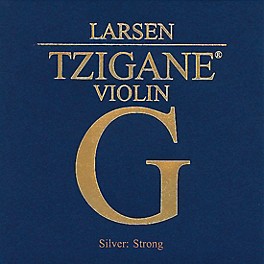 Larsen Strings Tzigane Violin G String... Larsen Strings Tzigane Violin G String 4/4 Size Silver Wound, Heavy Gauge, Ball End