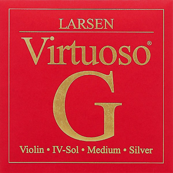 Larsen Strings Virtuoso Violin G String 4/4 Size Silver Wound, Medium Gauge, Ball End