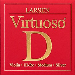 Larsen Strings Virtuoso Violin D Str... Larsen Strings Virtuoso Violin D String 4/4 Size Silver Wound, Medium Gauge, Ball End