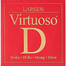 Larsen Strings Virtuoso Violin D String 4/4 Size Silver Wound, Heavy Gauge, Ball End