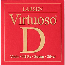 Larsen Strings Virtuoso Violin D Stri... Larsen Strings Virtuoso Violin D String 4/4 Size Silver Wound, Heavy Gauge, Ball End