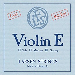 Larsen Strings Original Gold Violin E String 4/4 Size Gold Plated, Heavy Gauge, Ball End