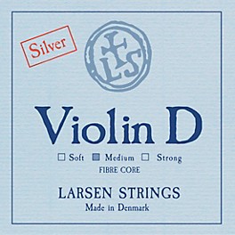 Larsen Strings Original Violin D Str... Larsen Strings Original Violin D String 4/4 Size Silver Wound, Medium Gauge, Ball End