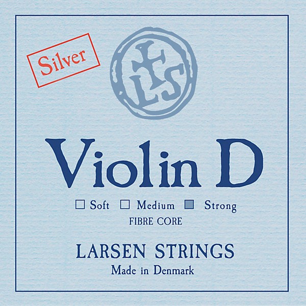 Larsen Strings Original Violin D String 4/4 Size Silver Wound, Heavy Gauge, Ball End