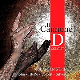 Larsen Strings Il Cannone Soloist Violin D String 4/4 Size Silver Wound, Medium Gauge, Ball End