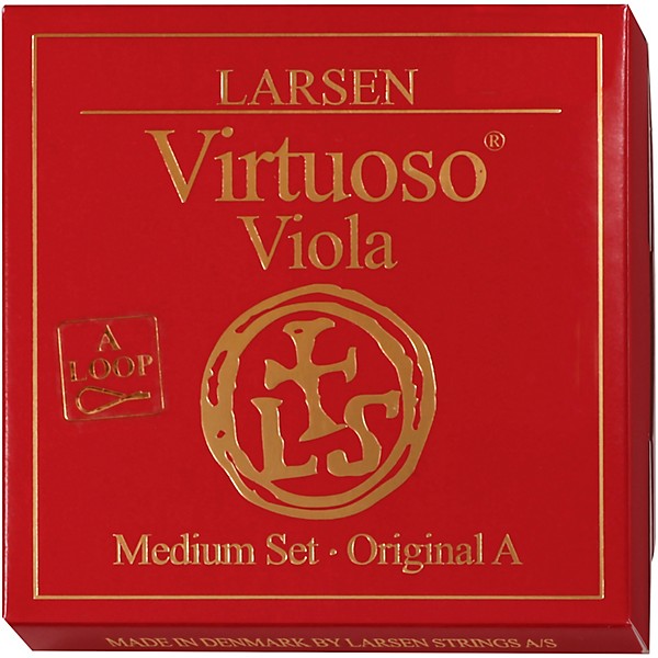 Larsen Strings Virtuoso Viola String Set 15 to 16-1/2 in., Medium Multiple Wound, Loop End