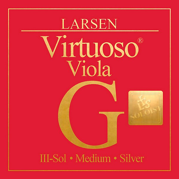 Larsen Strings Virtuoso Soloist Series Viola G String 15 to 16-1/2 in., Medium Silver, Ball End