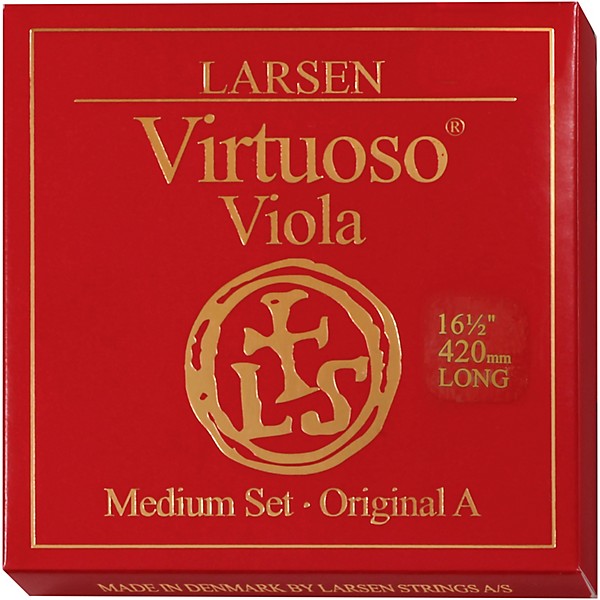 Larsen Strings Virtuoso Extra-Long Viola String Set 16-1/2+ in., Medium Multiple Wound, Ball End