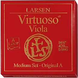 Larsen Strings Virtuoso Extra-Long Viola String Set 16-1/2+ in., Medium Multiple Wound, Loop End