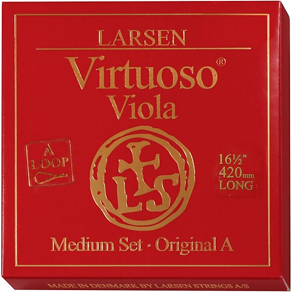 Larsen Strings Virtuoso Extra-Long Viola String Set 16-1/2+ in., Medium Multiple Wound, Loop End