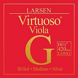 Larsen Strings Virtuoso Extra-Long Viola G String 16-1/2+ in., Medium Silver, Ball End