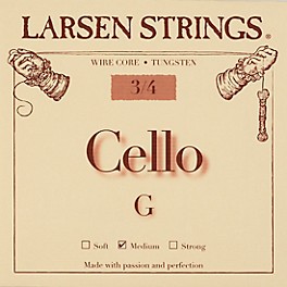 Larsen Strings Original Cello G String 1/8 Size... Larsen Strings Original Cello G String 3/4 Size, Medium Tungsten, Ball End