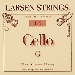 Larsen Strings Original Cello G String 1/8 Size... Larsen Strings Original Cello G String 1/4 Size, Medium Tungsten, Ball End