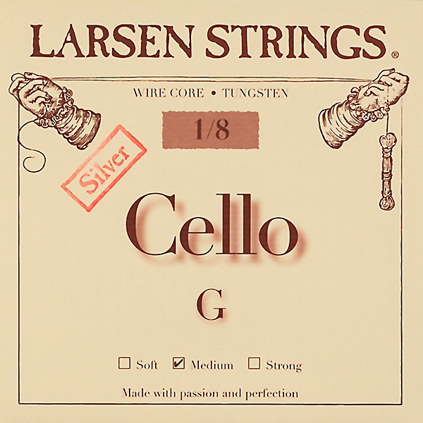 Larsen Strings Original Cello G String 1/8 Size, Medium Tungsten, Ball End