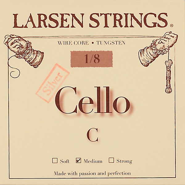 Larsen Strings Original Cello C String 1/8 Size, Medium Tungsten, Ball End