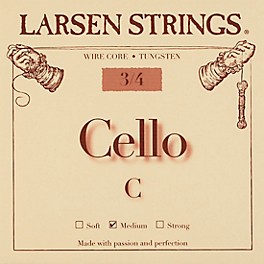 Larsen Strings Original Cello C String 1/8 Size... Larsen Strings Original Cello C String 3/4 Size, Medium Tungsten, Ball End