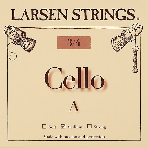 Larsen Strings Original Cello A String 3/4 Size, Medium Steel, Ball End