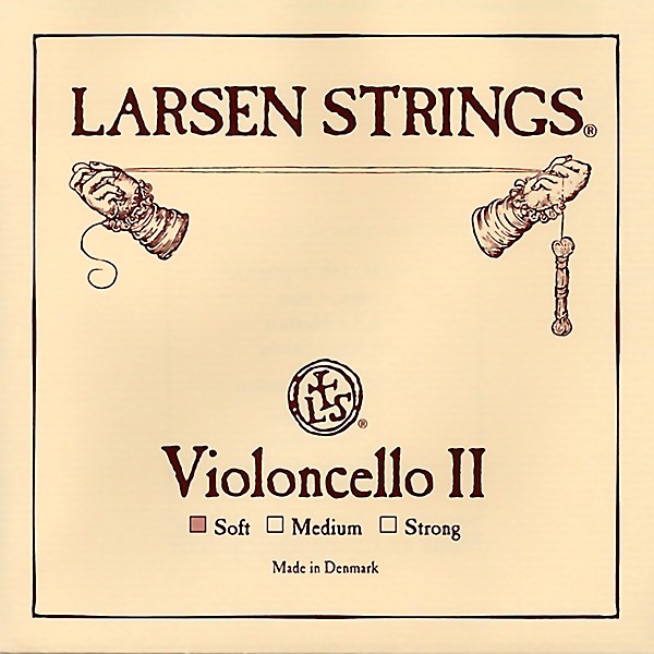 Larsen Strings Original Cello D String 4/4 Size, Light Steel, Ball End