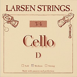 Larsen Strings Original Cello D String 1/2 Size, M... Larsen Strings Original Cello D String 3/4 Size, Medium Steel, Ball End