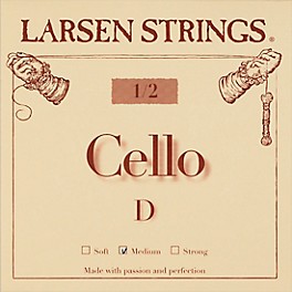 Larsen Strings Original Cello D String 3/4 Size, M... Larsen Strings Original Cello D String 1/2 Size, Medium Steel, Ball End