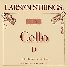 Larsen Strings Original Cello D String 1/2 Size, M... Larsen Strings Original Cello D String 1/4 Size, Medium Steel, Ball End