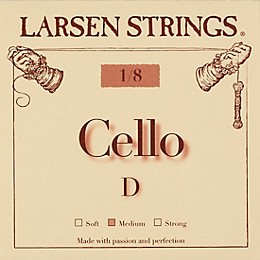Larsen Strings Original Cello D String 1/8 Size, Medium Steel, Ball End