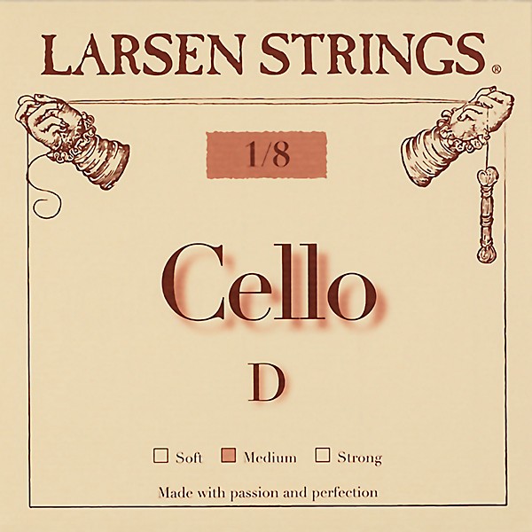 Larsen Strings Original Cello D String 1/8 Size, Medium Steel, Ball End