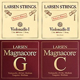 Larsen Strings Soloist and Magnacore Cello String Set 4/4 Size, Medium