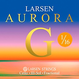 Larsen Strings Aurora Cello G String 1/4 Size, Med... Larsen Strings Aurora Cello G String 1/16 Size, Medium Nickel, Ball End