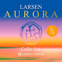 Larsen Strings Aurora Cello String Set 3/4 Size, Medium