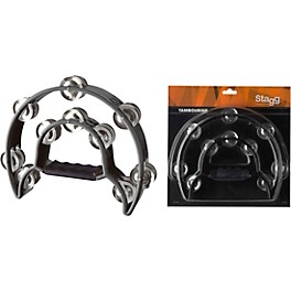 Stagg Cutaway Tambourine With 20 Jingles Red Stagg Cutaway Tambourine With 20 Jingles Black