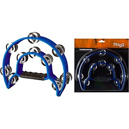 Stagg Cutaway Tambourine With 20 Jingles Red Stagg Cutaway Tambourine With 20 Jingles Blue