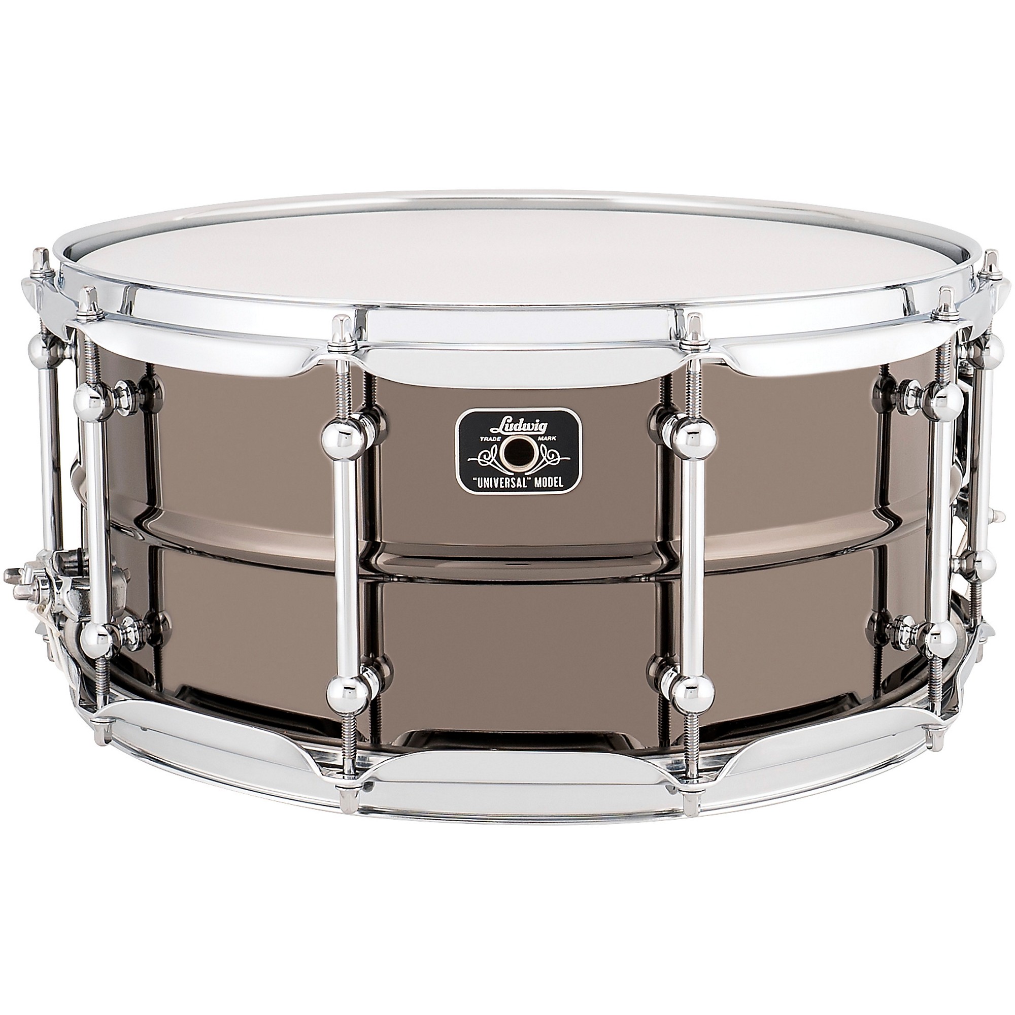 Ludwig Universal Series Black Brass Snare Drum With Chrome