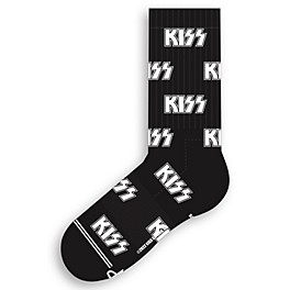 Perri's KISS All-Over Logo Short Crew Socks Black Perri's KISS All-Over Logo Short Crew Socks Black