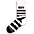 Perri's KISS Lightning Stripes Short Crew Socks Grey Perri's KISS Lightning Stripes Short Crew Socks White/Black