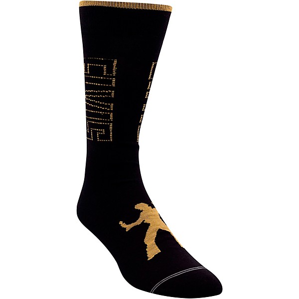 Perri's Metallic Elvis Stage Lights Crew Socks Black/Gold