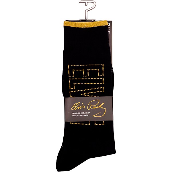Perri's Metallic Elvis Stage Lights Crew Socks Black/Gold