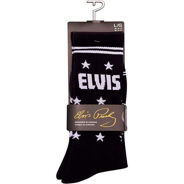 Perri's Elvis "The King" Crew Socks Black/White