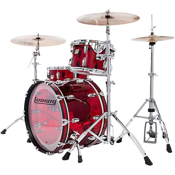 Ludwig Vistalite 50th Anniversary Pro Beat 3-Piece Shell Pack With 24" Bass Drum Red