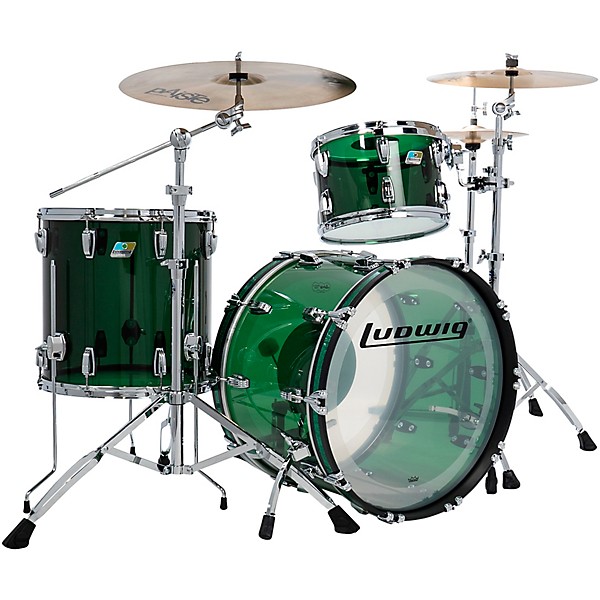 Ludwig Vistalite 50th Anniversary Fab 3-Piece Shell Pack With 22" Bass Drum Green