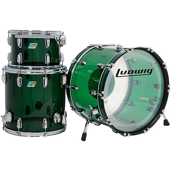 Open Box Ludwig Vistalite 50th Anniversary Fab 3-Piece Shell Pack With 22" Bass Drum Level 1 Green