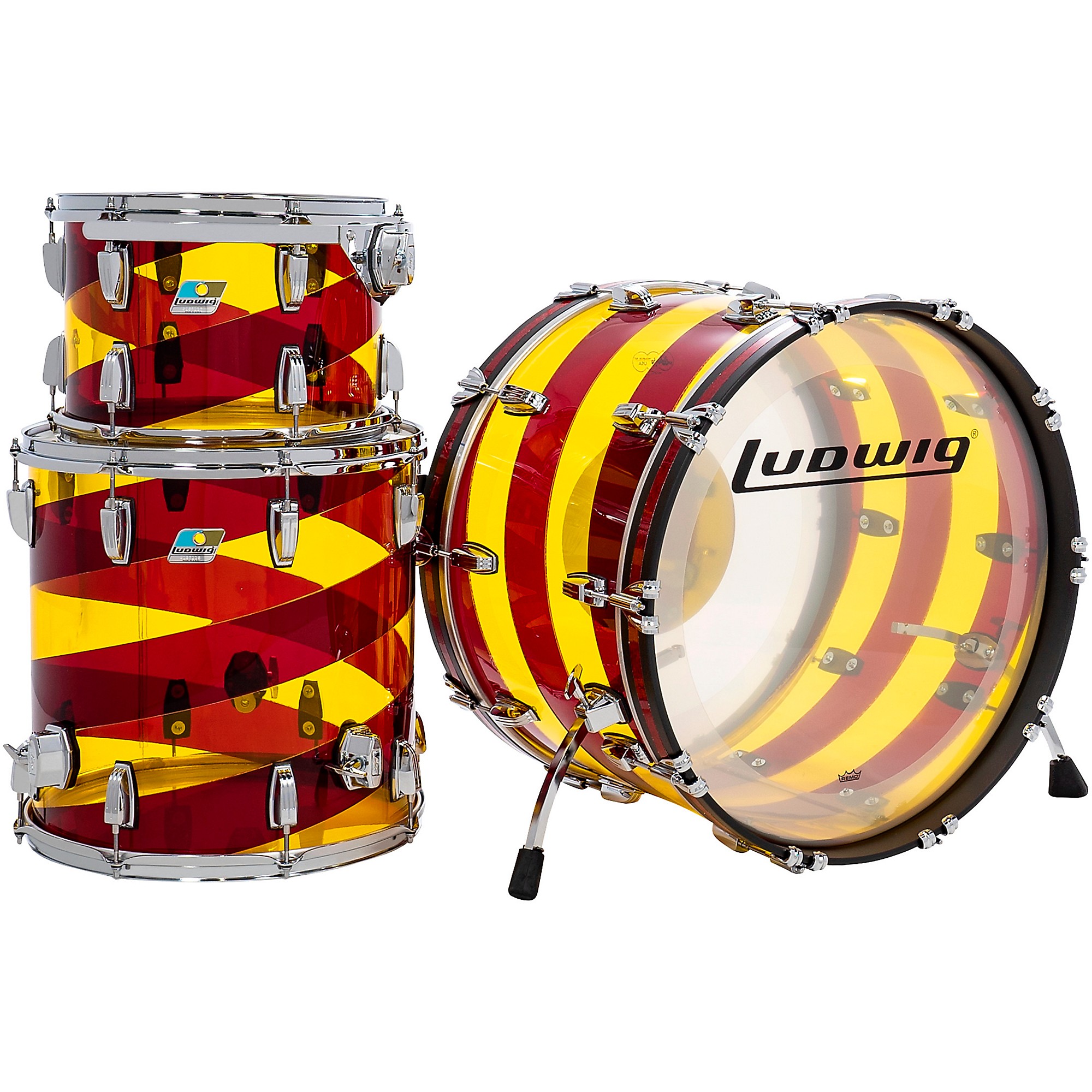 Ludwig Vistalite 50th Anniversary Fab 3-Piece Shell Pack With 22