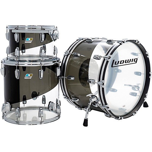 Ludwig Vistalite 50th Anniversary Fab 3-Piece Shell Pack With 22" Bass Drum Smoke/Clear