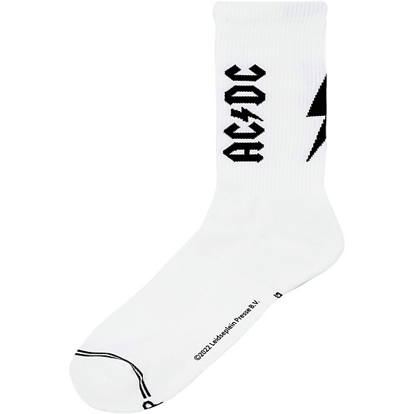 Perri's ACDC Lightning Strikes Crew Socks White/Black