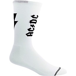 Perri's ACDC Lightning Strikes Crew Socks White/Black