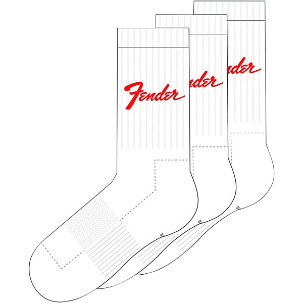 Perri's Fender Classic Crew Socks White/Red
