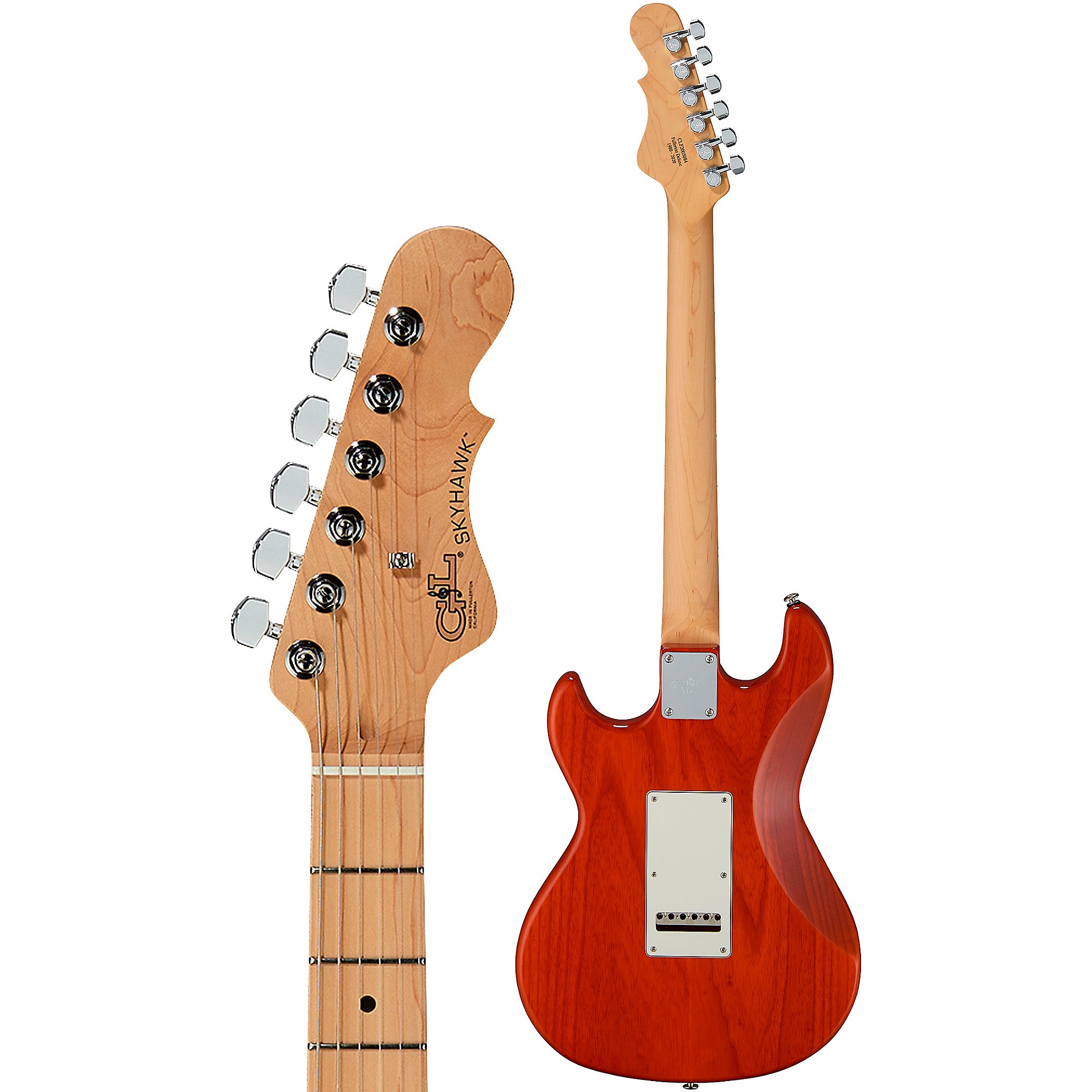 G&L Fullerton Deluxe Skyhawk Electric Guitar Clear Orange