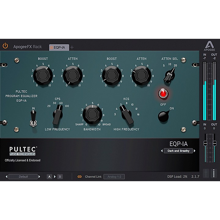 Apogee FX Rack Pultec EQP1A EQ Plugin Guitar Center